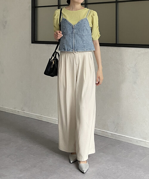 Thevon（ゼボン）の「デニムダブルジップキャミ（キャミソール・レディース・ブラック/ネイビー/ブルー・FREE）」の18枚目の写真