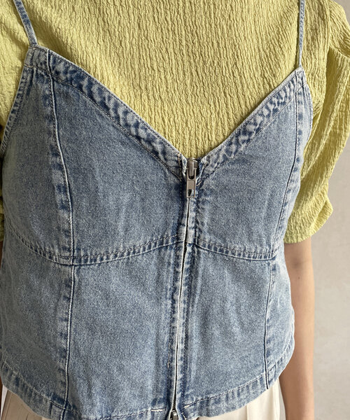 Thevon（ゼボン）の「デニムダブルジップキャミ（キャミソール・レディース・ブラック/ネイビー/ブルー・FREE）」の21枚目の写真