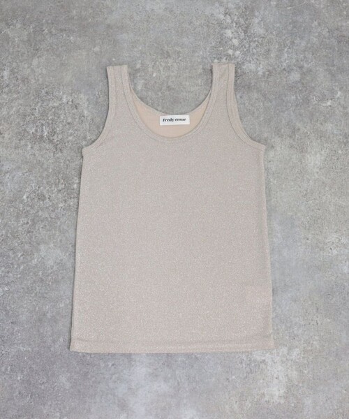 fredy emue(フレディエミュ)の「ラメタンクトップ(タンクトップ・レディース・ブラック/シルバー/ベージュ・38)」の11枚目の写真