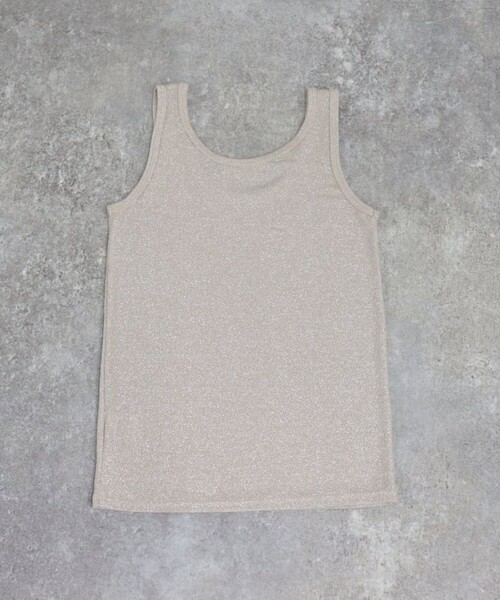 fredy emue(フレディエミュ)の「ラメタンクトップ(タンクトップ・レディース・ブラック/シルバー/ベージュ・38)」の9枚目の写真