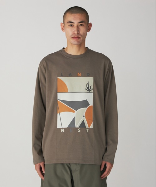 Snow Peak（スノーピーク）の「Land Nest Long Sleeve T-Shirt（Tシャツ/カットソー・メンズ・ホワイト/グレー系/ブラック・S/M/L/XL）」の3枚目の写真