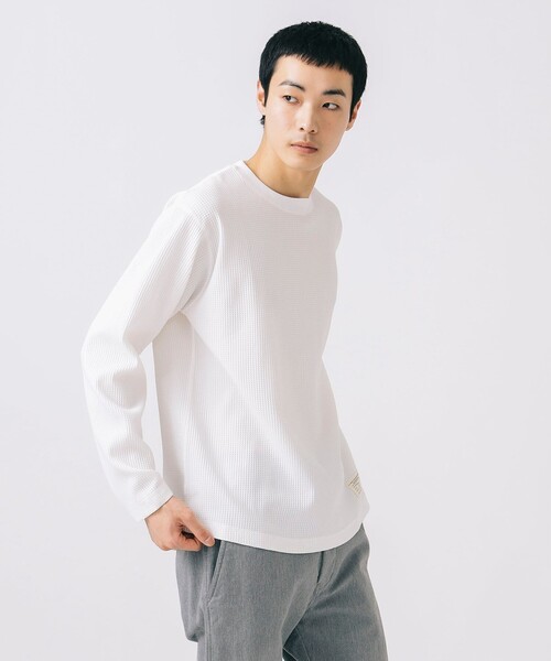 BEAMS HEART(ビームスハート)の「ワッフル ロングスリーブ カットソー(Tシャツ/カットソー・メンズ・ホワイト/ブラック・S/M/L/XL)」の5枚目の写真