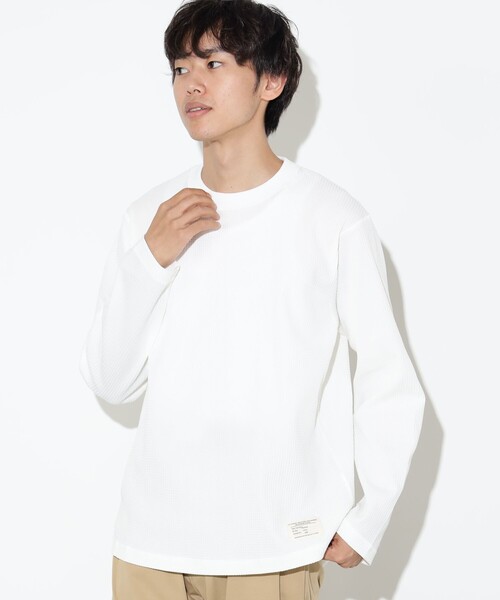 BEAMS HEART(ビームスハート)の「ワッフル ロングスリーブ カットソー(Tシャツ/カットソー・メンズ・ホワイト/ブラック・S/M/L/XL)」の10枚目の写真