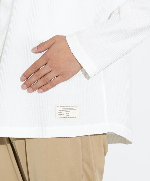 BEAMS HEART(ビームスハート)の「ワッフル ロングスリーブ カットソー(Tシャツ/カットソー・メンズ・ホワイト/ブラック・S/M/L/XL)」の18枚目の写真