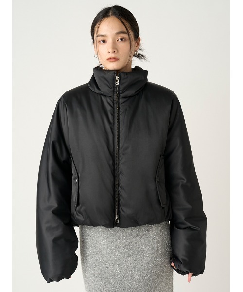 FRAY I.D(フレイアイディー)の「サテンパッファージャケット(ダウンジャケット/コート・レディース・ブラック/ベージュ・0/1)」の3枚目の写真