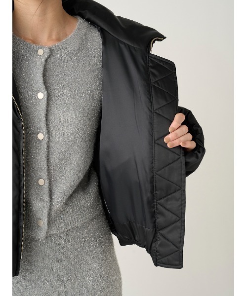 FRAY I.D(フレイアイディー)の「サテンパッファージャケット(ダウンジャケット/コート・レディース・ブラック/ベージュ・0/1)」の10枚目の写真