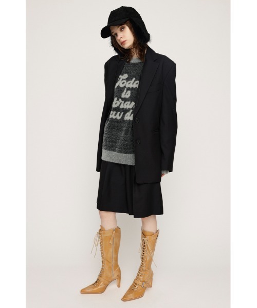 SLY（スライ）の「【限定展開】JQ LOGO MINKY LOOSE KNIT TOPS ジャガード ロゴ ミンキー ルーズ ニット トップス（ニット/セーター・レディース・ブラック系その他2/カーキ/ピンク系その他・FREE）」の8枚目の写真