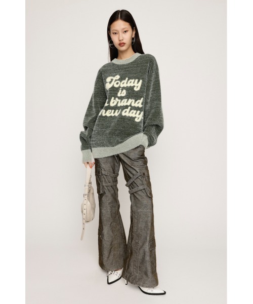 SLY（スライ）の「【限定展開】JQ LOGO MINKY LOOSE KNIT TOPS ジャガード ロゴ ミンキー ルーズ ニット トップス（ニット/セーター・レディース・ブラック系その他2/カーキ/ピンク系その他・FREE）」の12枚目の写真