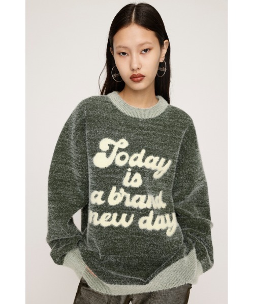 SLY（スライ）の「【限定展開】JQ LOGO MINKY LOOSE KNIT TOPS ジャガード ロゴ ミンキー ルーズ ニット トップス（ニット/セーター・レディース・ブラック系その他2/カーキ/ピンク系その他・FREE）」の10枚目の写真