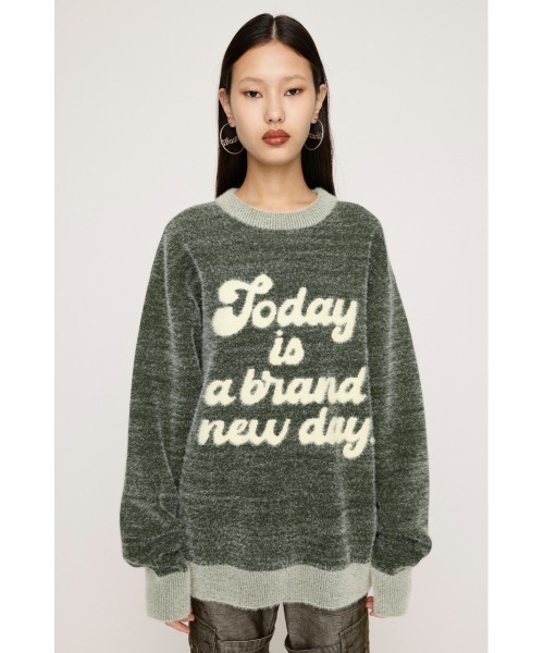 SLY（スライ）の「【限定展開】JQ LOGO MINKY LOOSE KNIT TOPS ジャガード ロゴ ミンキー ルーズ ニット トップス（ニット/セーター・レディース・ブラック系その他2/カーキ/ピンク系その他・FREE）」の9枚目の写真