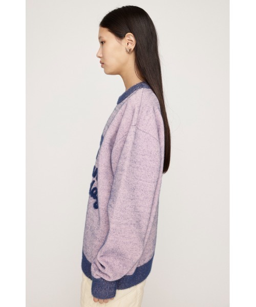 ニット セーター 「限定展開」JQ LOGO MINKY LOOSE KNIT TOPS ジャガード ロゴ ミンキー ルーズ ニット トップス レディ SLY ニット セーター JQ LOGO MINKY CROP KNIT TOPS ジャガード