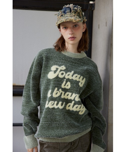 SLY（スライ）の「【限定展開】JQ LOGO MINKY LOOSE KNIT TOPS ジャガード ロゴ ミンキー ルーズ ニット トップス（ニット/セーター・レディース・ブラック系その他2/カーキ/ピンク系その他・FREE）」の22枚目の写真
