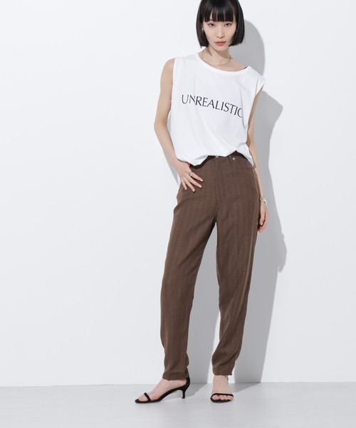 Apo(s)ture(アポスチャー)の「NORAH-002/ヘリンボンテーパードパンツ(その他パンツ・レディース・チャコール/ブラウン/グレー/ライトグレー・XS/S/M/L/XL)」の6枚目の写真