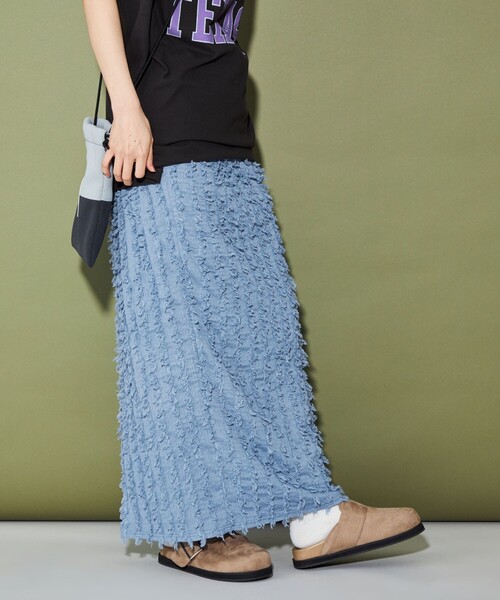 CITEN（シテン）の「＜CITEN＞ フリンジ ナロースカート（スカート・レディース・オフホワイト/コバルトブルー/ブラック・FREE）」の4枚目の写真