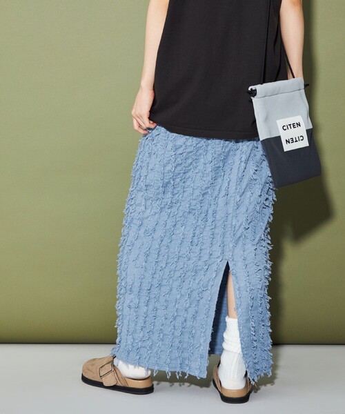 CITEN（シテン）の「＜CITEN＞ フリンジ ナロースカート（スカート・レディース・オフホワイト/コバルトブルー/ブラック・FREE）」の5枚目の写真