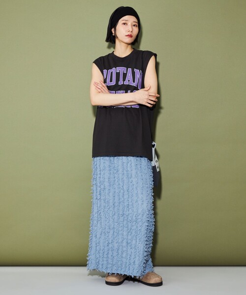 CITEN（シテン）の「＜CITEN＞ フリンジ ナロースカート（スカート・レディース・オフホワイト/コバルトブルー/ブラック・FREE）」の7枚目の写真
