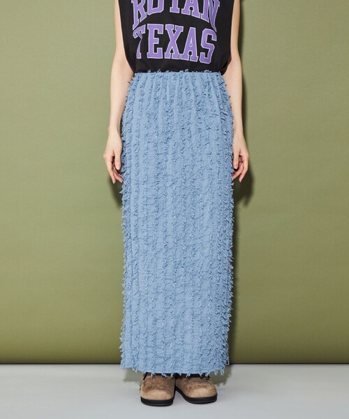 CITEN（シテン）の「＜CITEN＞ フリンジ ナロースカート（スカート・レディース・オフホワイト/コバルトブルー/ブラック・FREE）」の9枚目の写真