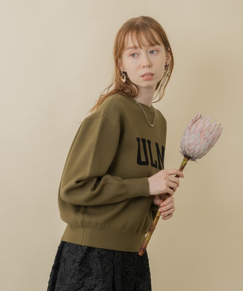 CLOCHE(クロシェ)の「cloche 前後2WAYロゴニットカーディガン(カーディガン/ボレロ・レディース・グリーン/ベージュ/チャコールグレー/ブラック・FREE)」の12枚目の写真