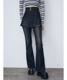 EMODA | ウエストレイヤーハイウエストフレアパギンス(デニムパンツ)