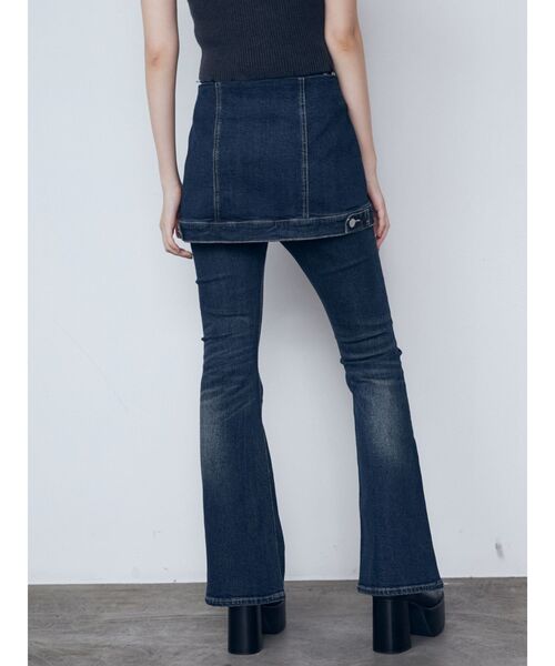 EMODA（エモダ）の「ウエストレイヤーハイウエストフレアパギンス（デニムパンツ・レディース・ブラック/インディゴブルー・X-SMALL/SMALL/MEDIUM）」の7枚目の写真