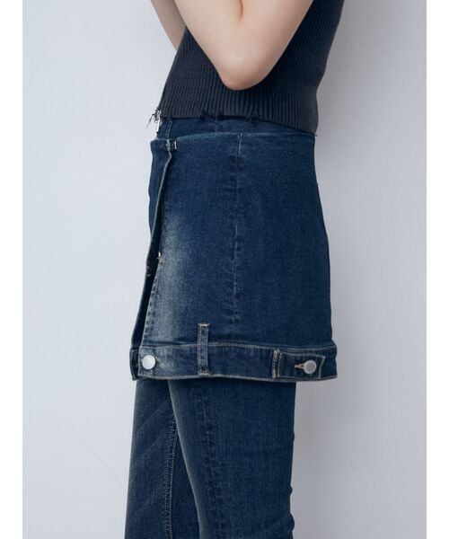 EMODA（エモダ）の「ウエストレイヤーハイウエストフレアパギンス（デニムパンツ・レディース・ブラック/インディゴブルー・X-SMALL/SMALL/MEDIUM）」の10枚目の写真