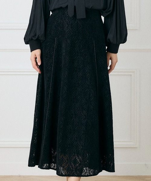 INED CLARO（イネドクラロ）の「モールカットレーススカート（スカート・レディース・ブラック/オレンジ・フリー）」の2枚目の写真