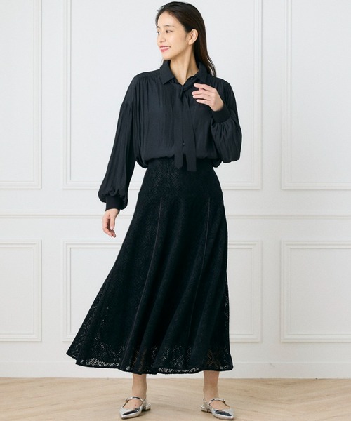 INED CLARO（イネドクラロ）の「モールカットレーススカート（スカート・レディース・ブラック/オレンジ・フリー）」の4枚目の写真