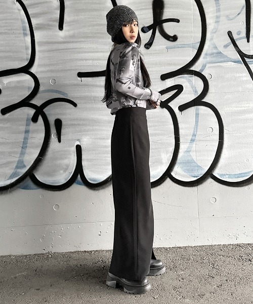 PHEENY - pheeny プリントクルーネックtops　シアートップス PHEENY フィーニー Print jersey crew neck プリントジャージー