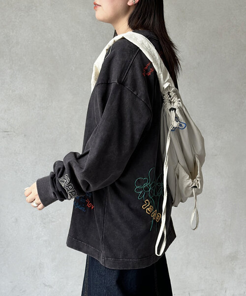 CPCM（シーピーシーエム）の「落書き刺繍ロンT（Tシャツ/カットソー・レディース・ホワイト/ネイビー/ブラック/グレー・MEDIUM/LARGE）」の18枚目の写真