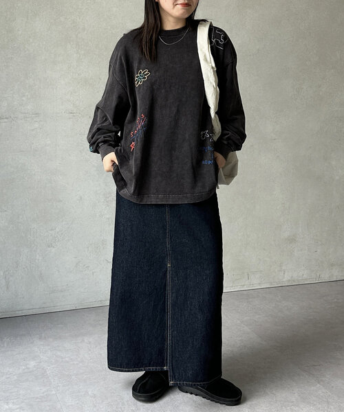 CPCM（シーピーシーエム）の「落書き刺繍ロンT（Tシャツ/カットソー・レディース・ホワイト/ネイビー/ブラック/グレー・MEDIUM/LARGE）」の20枚目の写真