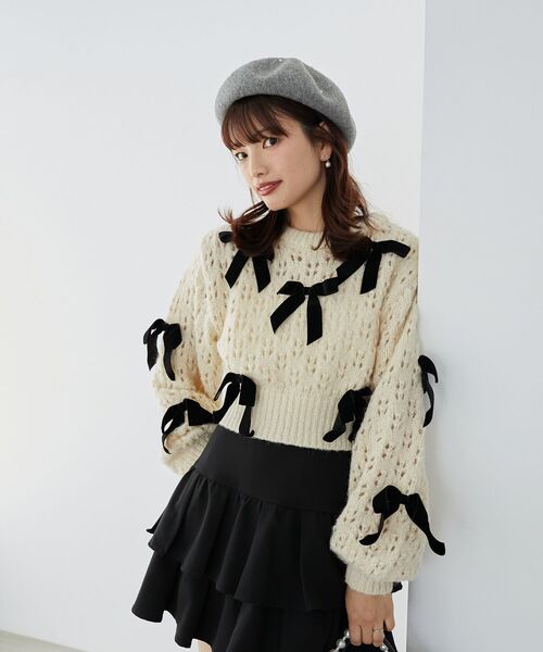 MAJESTIC LEGON（マジェスティックレゴン）の「パールベレー帽（ハンチング/ベレー帽・レディース・グレー/ブラック・FREE）」の3枚目の写真