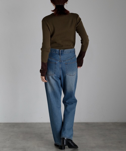 r.（アールドット）の「リブニット　バイカラースリーブプルオーバー（ニット/セーター・レディース・ターコイズブルー/グレー/カーキ/ブラック/ベージュ・FREE）」の21枚目の写真