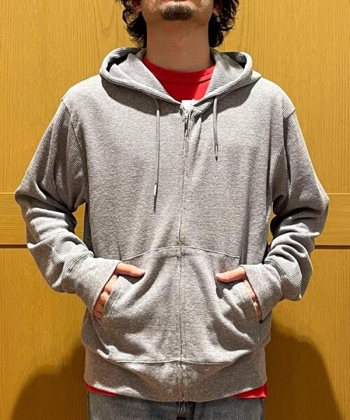 BACK NUMBER（バックナンバー）の「BACK NUMBER(バックナンバー)ワッフルジップ長袖パーカー（パーカー・メンズ・ダークグレー/オフホワイト・M/L/XL）」の3枚目の写真