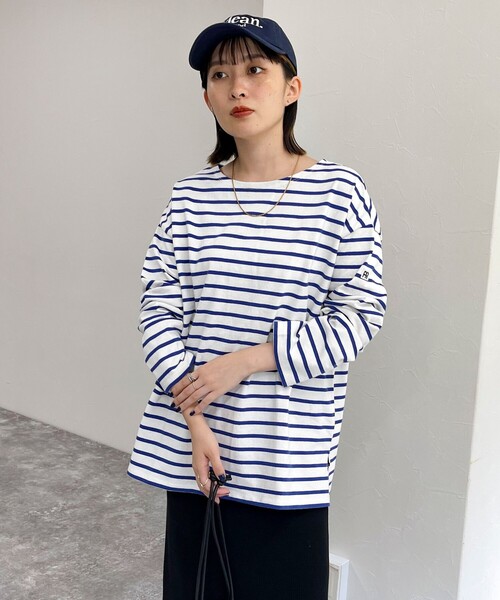 fredy emue(フレディエミュ)の「ボーダースナップテープBIG ロンTシャツ(Tシャツ/カットソー・レディース・ピンク系その他/ホワイト系その他/ブラック系その他/ホワイト系その他2・38)」の12枚目の写真