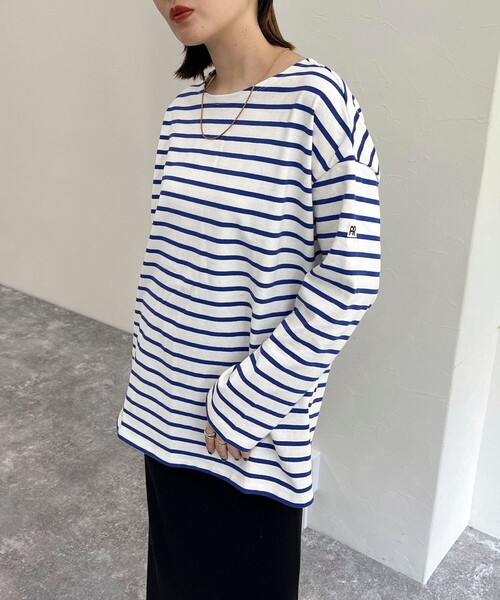 fredy emue(フレディエミュ)の「ボーダースナップテープBIG ロンTシャツ(Tシャツ/カットソー・レディース・ピンク系その他/ホワイト系その他/ブラック系その他/ホワイト系その他2・38)」の13枚目の写真