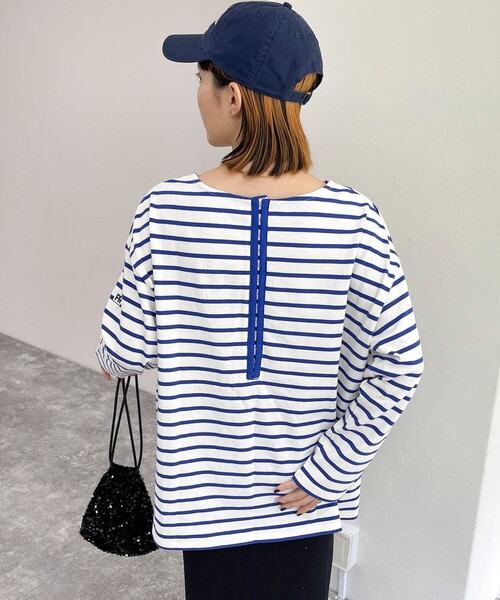 fredy emue(フレディエミュ)の「ボーダースナップテープBIG ロンTシャツ(Tシャツ/カットソー・レディース・ピンク系その他/ホワイト系その他/ブラック系その他/ホワイト系その他2・38)」の17枚目の写真
