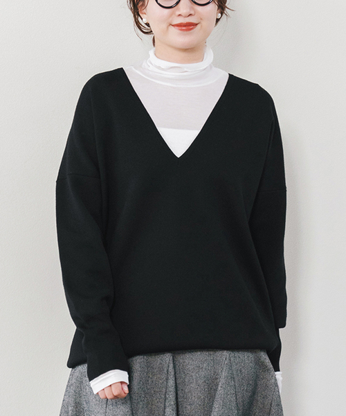 IENA（イエナ）の「スーパーファインスムース Vネックプル