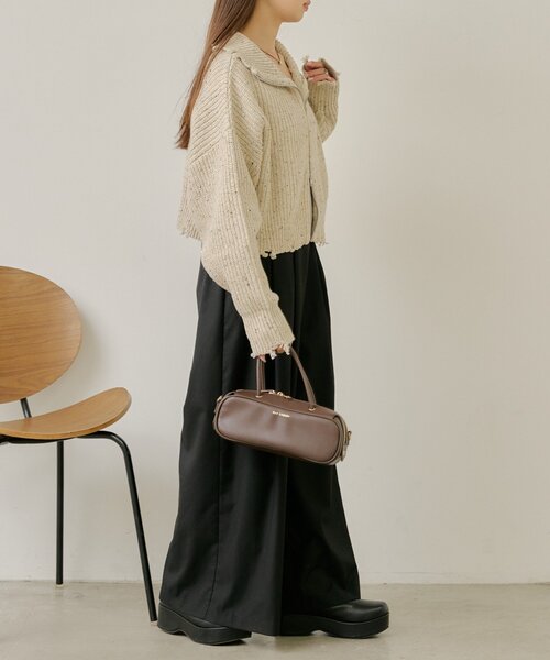 RAY CASSIN（レイカズン）の「ベルト付きワイドタックスラックスパンツ（その他パンツ・レディース・グレー系その他2/ベージュ/ブラック・FREE）」の6枚目の写真