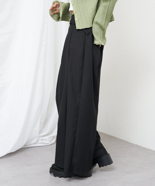 RAY CASSIN（レイカズン）の「ベルト付きワイドタックスラックスパンツ（その他パンツ・レディース・グレー系その他2/ベージュ/ブラック・FREE）」の15枚目の写真