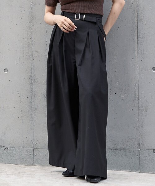 RAY CASSIN（レイカズン）の「ベルト付きワイドタックスラックスパンツ（その他パンツ・レディース・グレー系その他2/ベージュ/ブラック・FREE）」の18枚目の写真