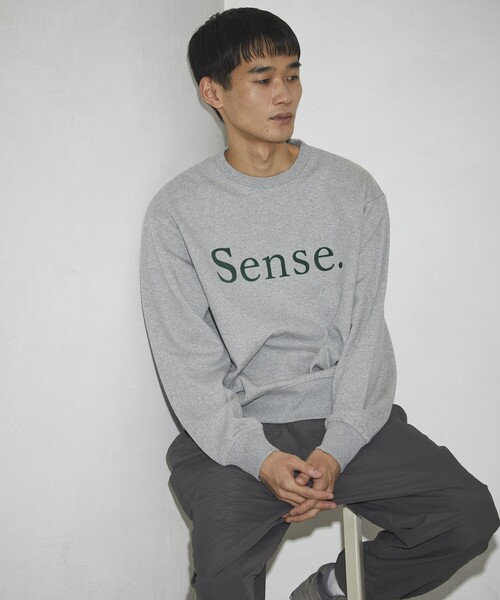Firsthand(ファーストハンド)の「MA Firsthand/マ ファーストハンド Sense. CREW SWEAT / ロゴスウェット / プリントスウェット / スウェットシャツ(スウェット・メンズ・ネイビー/ブラック/グレー・MEDIUM/LARGE)」の5枚目の写真
