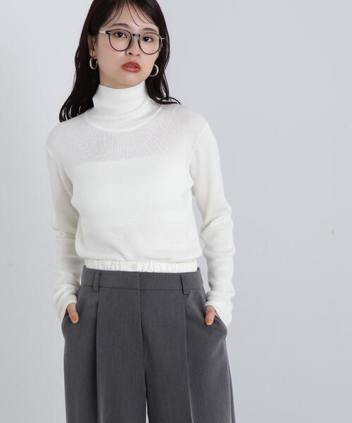 N.（N. Natural Beauty Basic）（エヌエヌナチュラルビューティーベーシック）の「◆ウール混ハイネックニット（ニット/セーター・レディース・レッド/オフホワイト/ブルー/ブラック・MEDIUM）」の8枚目の写真