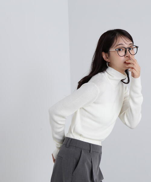 N.（N. Natural Beauty Basic）（エヌエヌナチュラルビューティーベーシック）の「◆ウール混ハイネックニット（ニット/セーター・レディース・レッド/オフホワイト/ブルー/ブラック・MEDIUM）」の9枚目の写真