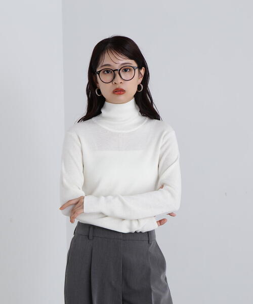 N.（N. Natural Beauty Basic）（エヌエヌナチュラルビューティーベーシック）の「◆ウール混ハイネックニット（ニット/セーター・レディース・レッド/オフホワイト/ブルー/ブラック・MEDIUM）」の10枚目の写真