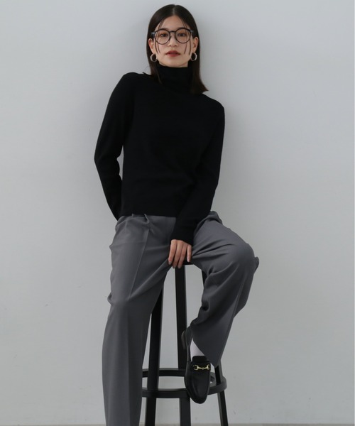 N.（N. Natural Beauty Basic）（エヌエヌナチュラルビューティーベーシック）の「◆ウール混ハイネックニット（ニット/セーター・レディース・レッド/オフホワイト/ブルー/ブラック・MEDIUM）」の2枚目の写真