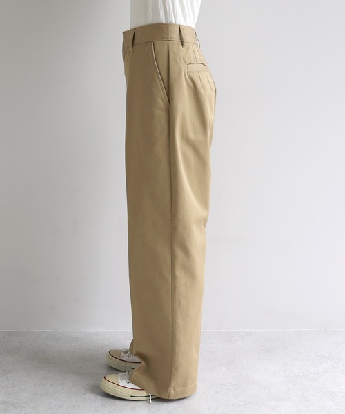 ANME（アンメ）の「TCツイルセンタープレスストレートワイドパンツ（チノパンツ・レディース・ブラック/カーキ/ベージュ・M/L/XL/XXL）」の10枚目の写真