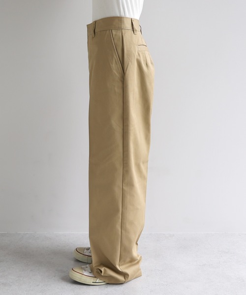 ANME（アンメ）の「TCツイルセンタープレスストレートワイドパンツ（チノパンツ・レディース・ブラック/カーキ/ベージュ・M/L/XL/XXL）」の13枚目の写真