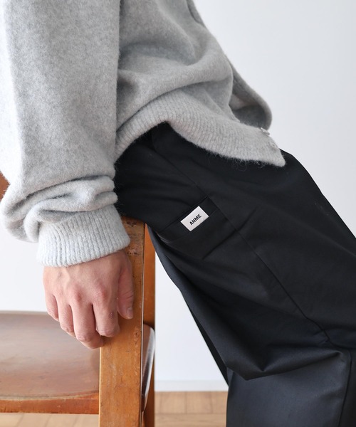 ANME（アンメ）の「TCツイルセンタープレスストレートワイドパンツ（チノパンツ・レディース・ブラック/カーキ/ベージュ・M/L/XL/XXL）」の7枚目の写真