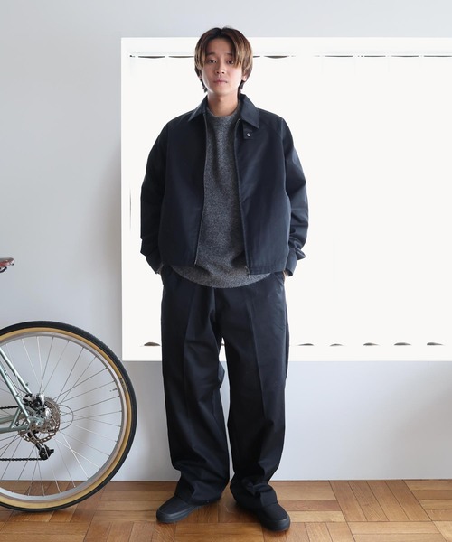 セール】TCツイルセンタープレスストレートワイドパンツ（チノパンツ