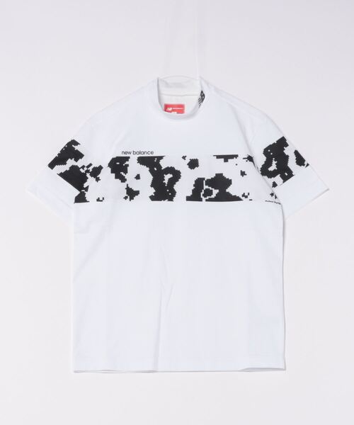 【セール】カウスポット柄 ドビー×メッシュ 半袖 モックネック プルオーバー (MENS SPORT)（Tシャツ/カットソー）｜New Balance Golf（ニューバランスゴルフ）